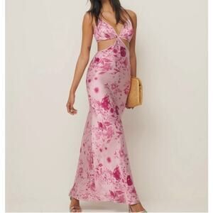 Reformation Pink Floral Maxi Dress